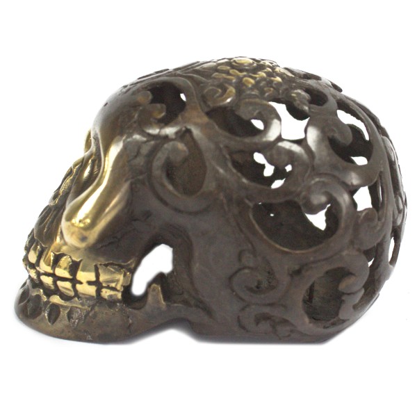 Calavera vintage de latón - Lrg