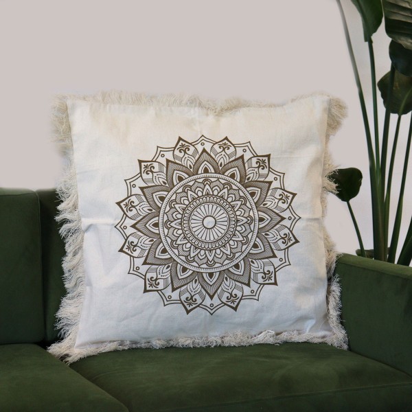 Cojín Lotus Mandala - 60x60cm - bronce