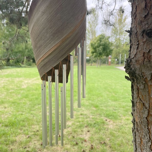 Campanillas de viento de hoja de coco - Natural