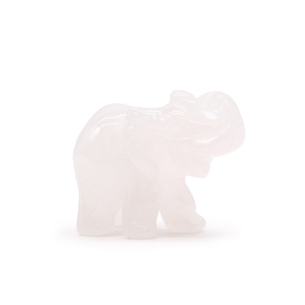 Piedra Preciosa Elefante de la Suerte - Cuarzo Rosa 50x35x25mm