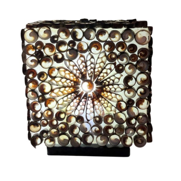 Lámpara Boho Sea Shell - Chocolate Twist Square - 15cm