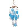 Campanas de viento de coco y capiz - Estrellas azules y blancas - 30 cm