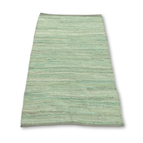 Alfombra india pequeña de algodón tejida a mano - 50x90cm - Verde