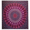 Colcha Doble de Algodón + Colgante de Pared - Pavo Real Mandala - Morado