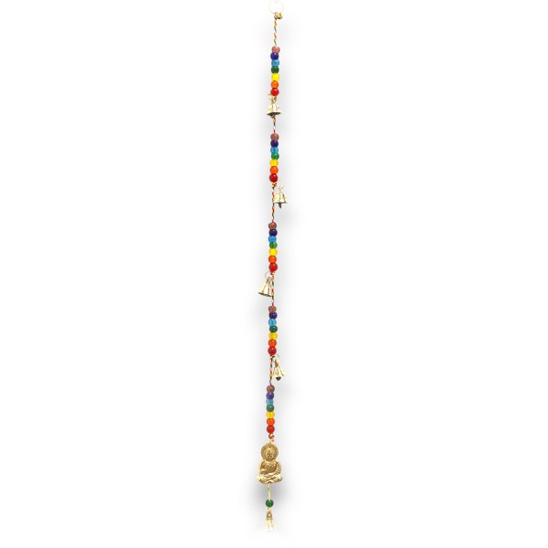 Campanas Indias - Buda de latón con cuentas de chakra Campanas de cuerda - 53cm