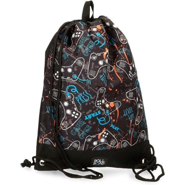 Roll Road Roll Road Gamers Mochila Saco Negro 32x42cm