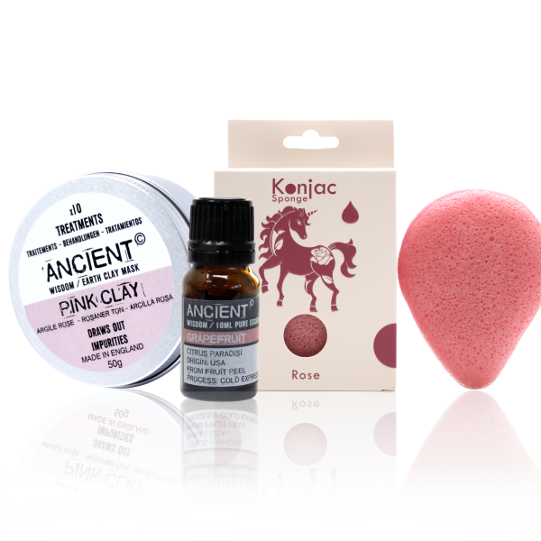 Esponja Konjac Rosa, Arcilla y Aceite Esencial