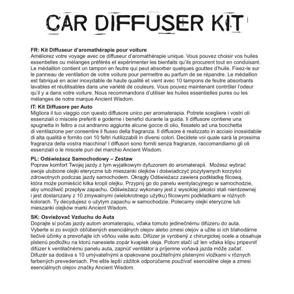 Kit difusor para coche - Árbol de la vida - 30mm