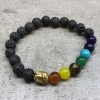 Pulsera de Piedra de Lava - Buda - Chakra