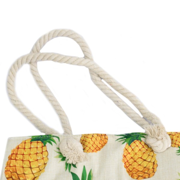 Bolso shopper con asa de cuerda - tropical piñas