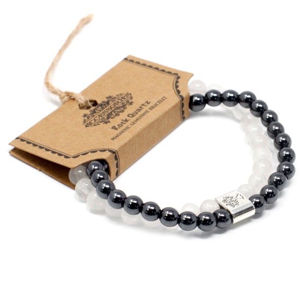 Pulsera de Piedras Preciosas Magnéticas - Cuarzo Blanco