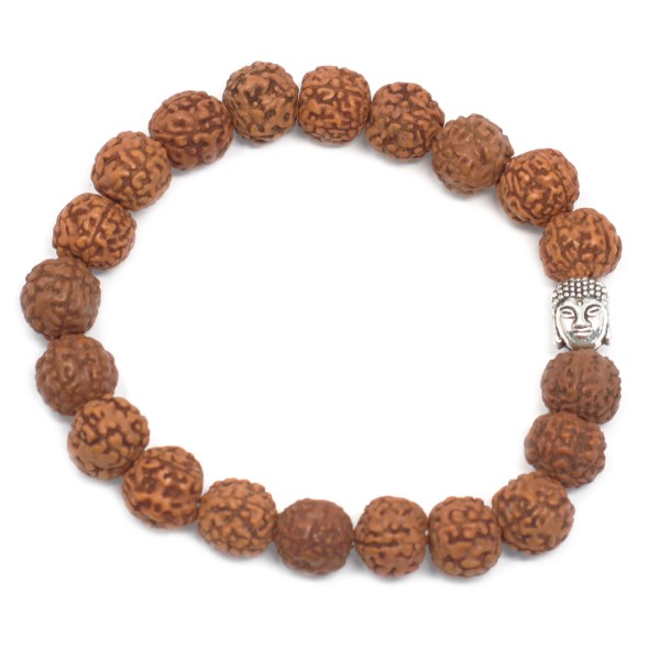 Rudraksha Brazalete de Buda Japa Mala - Marron