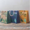 bolsa de yute estampada - Somos olas - Cinza, Azul y Natural