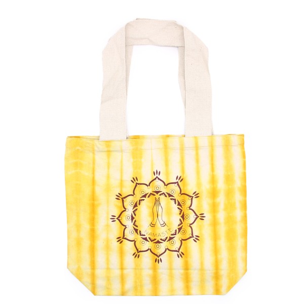 Bolsas de Algodón "Tie Dye" (170g) - 38x42x12cm - Namaste Hands - Yellow - Asa Natural