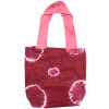 Bolsa de Algodon Natural con Diseño "Tie Dye" (220g)- 38x42x12cm - Anillos Granate - Asa Rosa