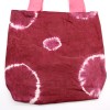 Bolsa de Algodon Natural con Diseño "Tie Dye" (220g)- 38x42x12cm - Anillos Granate - Asa Rosa