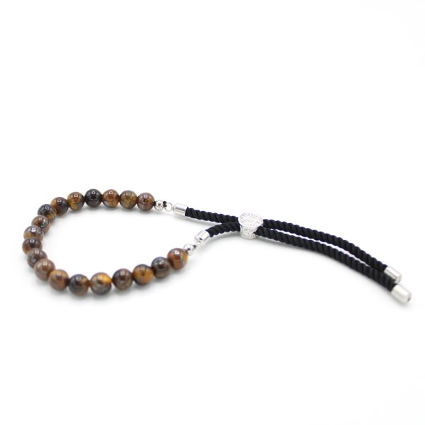 Pulsera de hilo negro con Ojo de Tigre