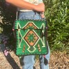 Bolso bandolera de fiesta Kilim verde esmeralda