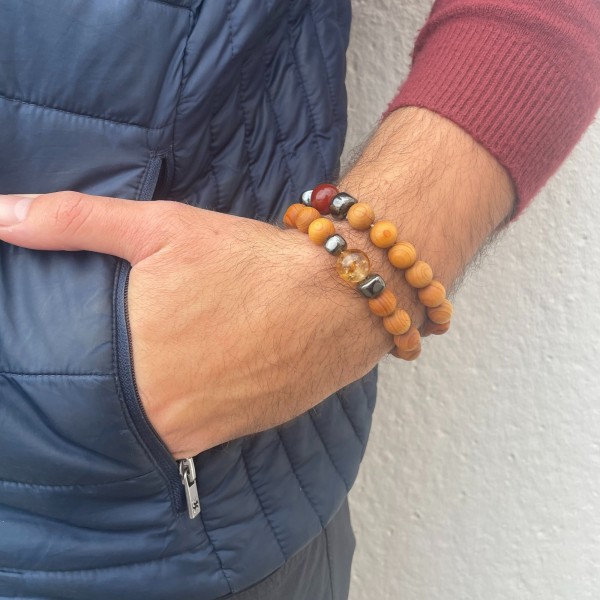 Pulsera de Cedro - Chakra Solar - Citrino