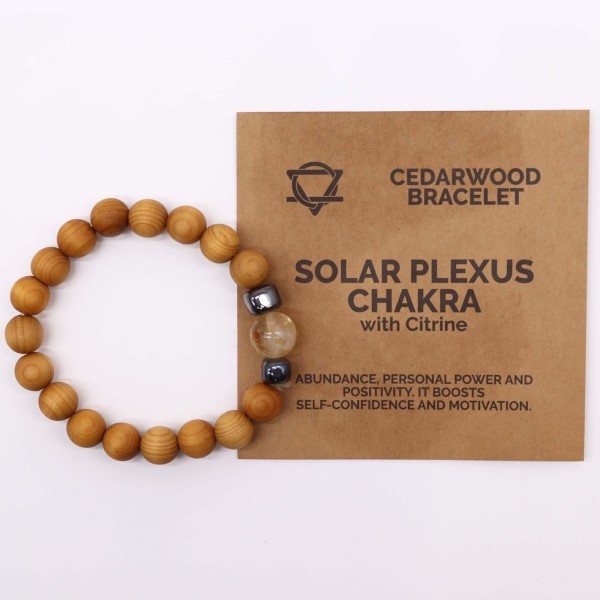 Pulsera de Cedro - Chakra Solar - Citrino