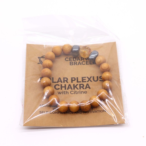 Pulsera de Cedro - Chakra Solar - Citrino