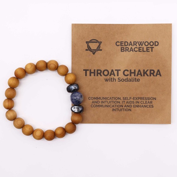 Pulsera de Cedro - Chakra Garganta - Sodalita