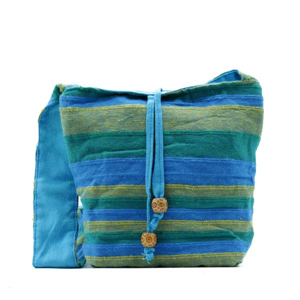 Bolsa bandolera Nepal -Prados de primavera Verde y Azul