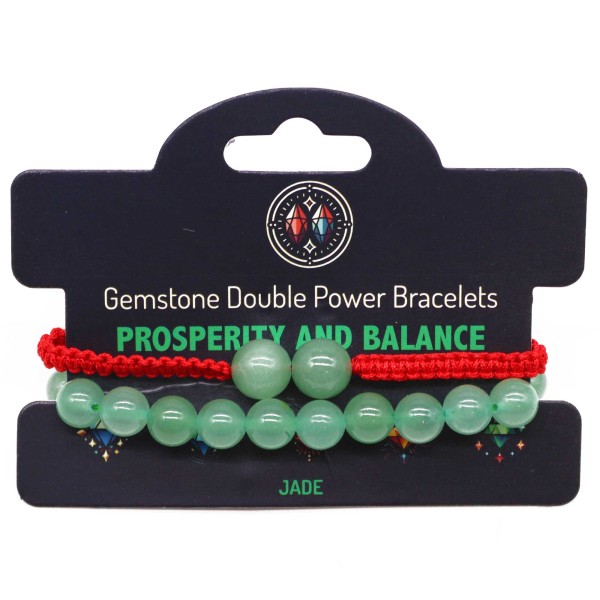 Pulseras de Doble Poder de Piedras Preciosas - Jade