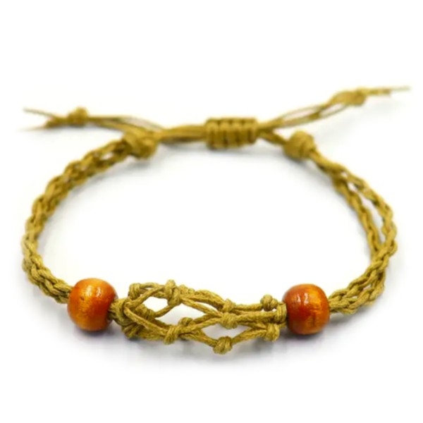 Pulsera de Macrame para Piedras Preciosas 20-28cm - Arena