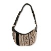 Bolso Hobo de Jacquard - Gris Metro (correa negra)