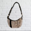 Bolso Hobo de Jacquard - Gris Metro (correa negra)