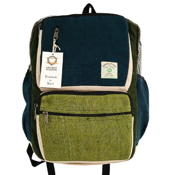 Mochila grande de cáñamo - Teal & Sage