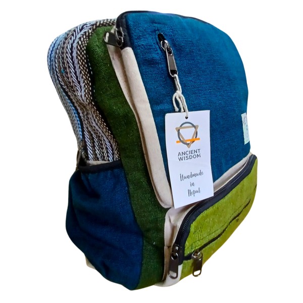 Mochila grande de cáñamo - Teal & Sage