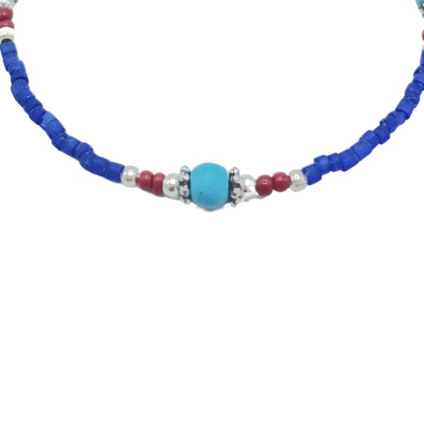 Pulsera Nepalesa Gema Extra Fina- Onix Azul