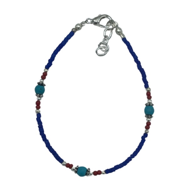 Pulsera Nepalesa Gema Extra Fina- Onix Azul