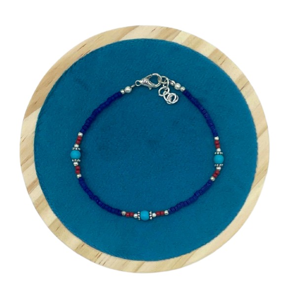 Pulsera Nepalesa Gema Extra Fina- Onix Azul