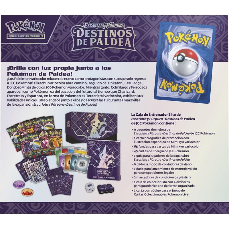 Juego de cartas pokemon tcg caja entrenador elite sv4.5 español