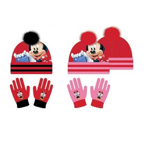 Conjunto De Guantes Y Gorro De Minnie De 2 Piezas