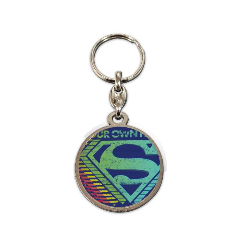 Llavero redondo metal sd toys logo multicolor superman universo dc