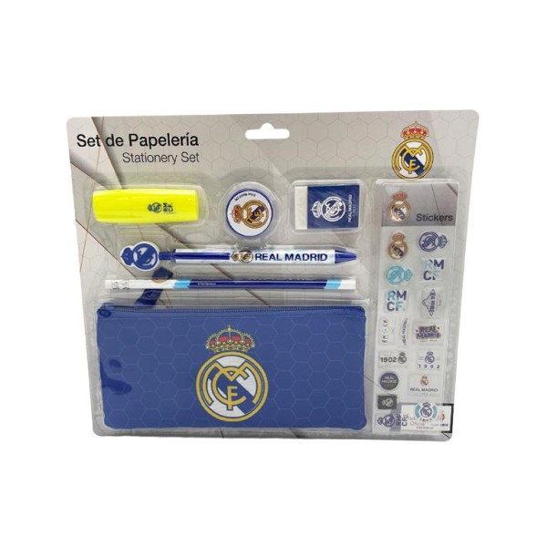 Set De Papelería Con Pegatinas Real Madrid