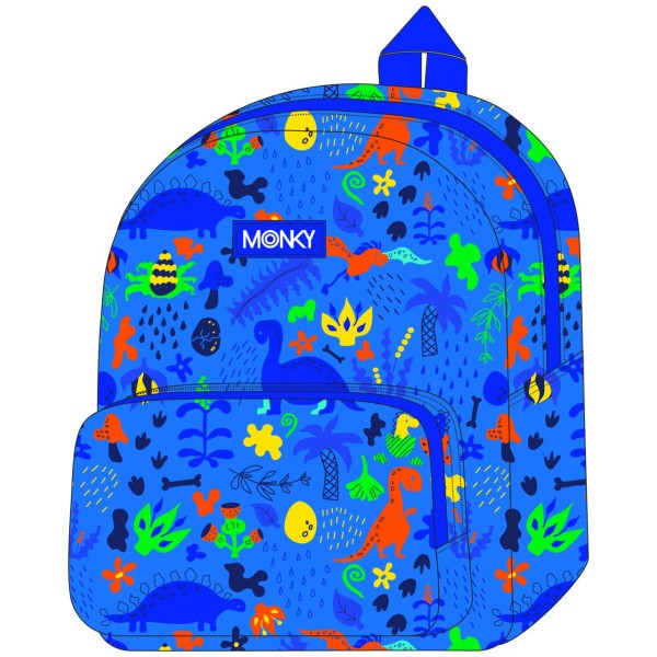 Mochila C/Bolsillo Monky Dinos 28cm