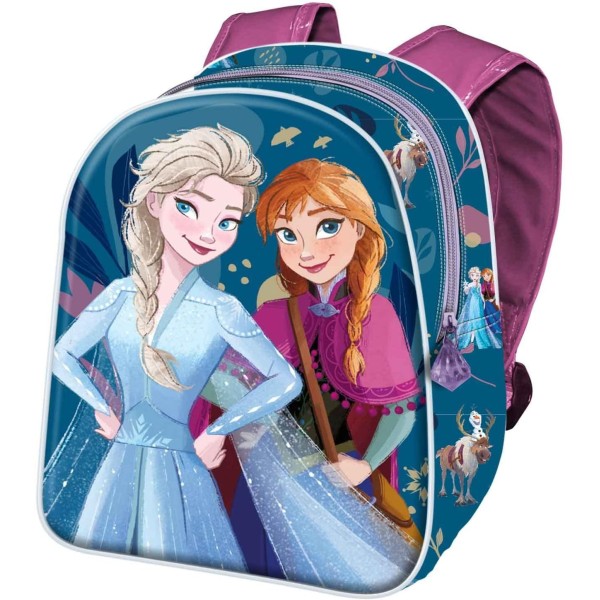 Mochila Mini 3D Frozen ll Disney 25.5x20.5x10cm.