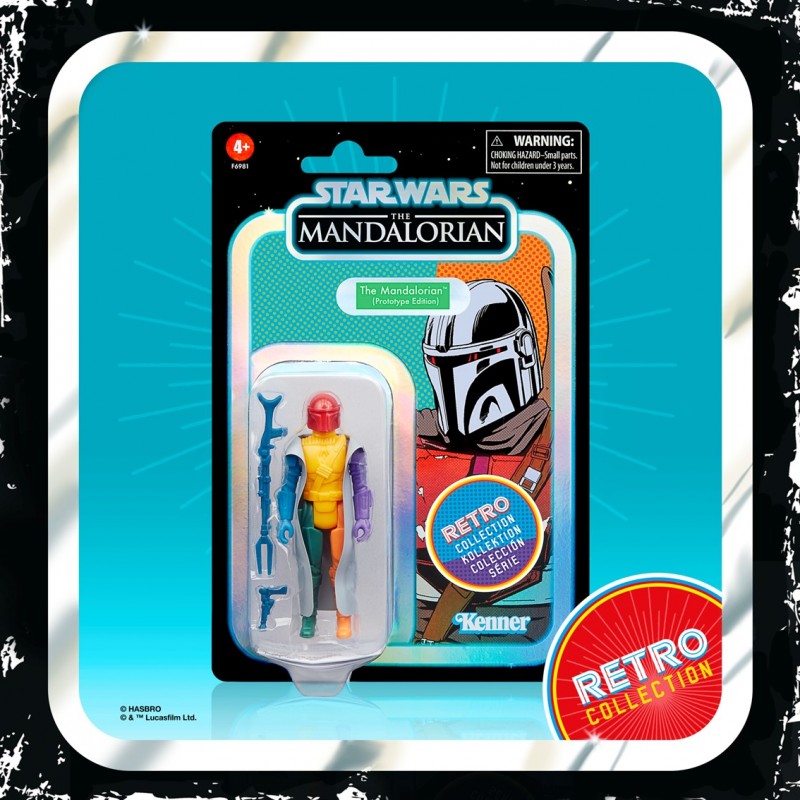 Figura hasbro star wars retro prototype series - the mandalorian (modelo aleatorio)