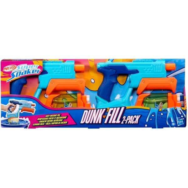 2 pistolas hasbro nerf super soaker dunk fill pk 2