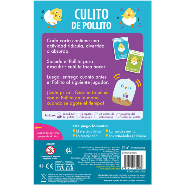 Juego de mesa culito de pollito