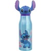 Botella de agua infantil de aluminio de 690 ml con figurita en el tapón de Stitch