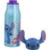 Botella de agua infantil de aluminio de 690 ml con figurita en el tapón de Stitch