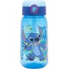 Botella de agua infantil de plástico de 510 ml con tapón y pajita de Stitch