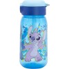 Botella de agua infantil de plástico de 510 ml con tapón y pajita de Stitch