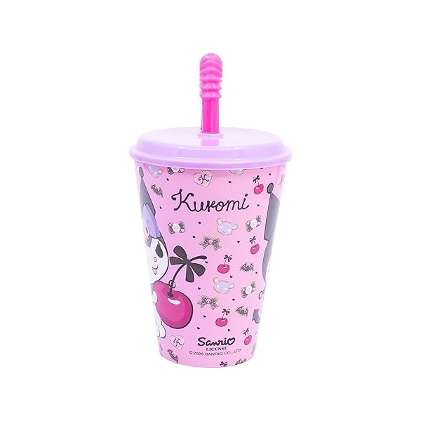 Stor Vaso Infantil Reutilizable con Tapa y Pajita de 430 ml de Kuromi